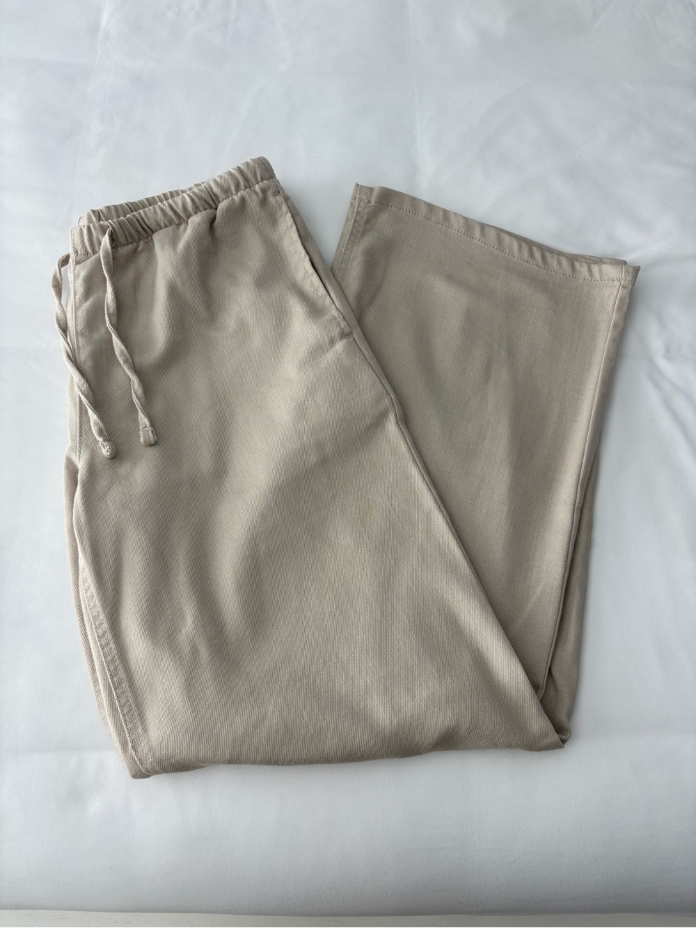 vanilla star tan low rise drawstring wide leg pants